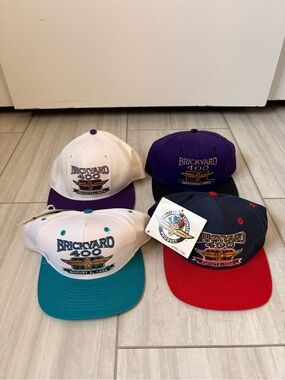 Lot of 4 Brickyard 400 snap back hats